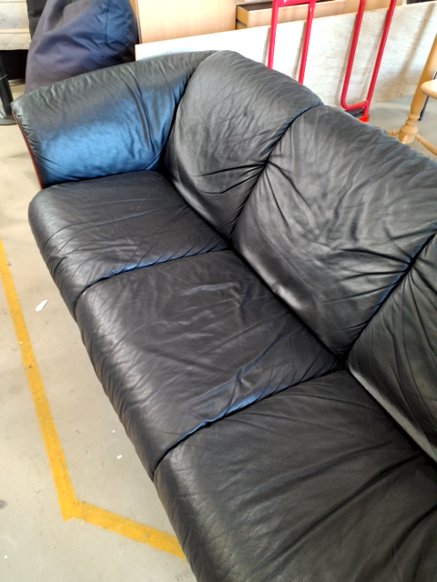 Sort læder sofa, ekornes